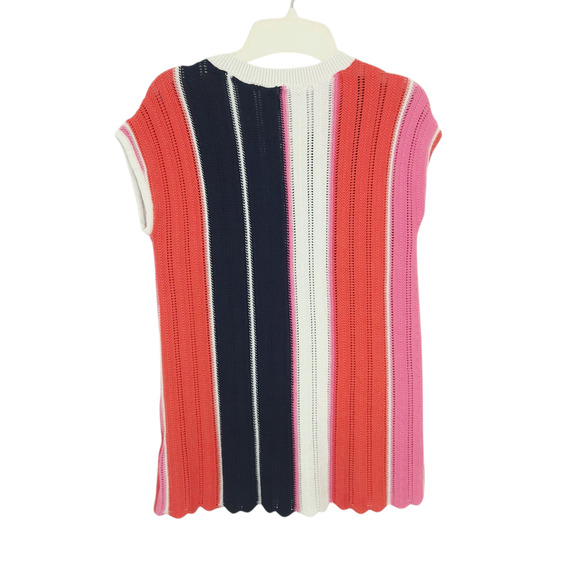 Tommy Hilfiger Summer Sweater Small Short Sleeve Stripes, Tie Front, 100% cotton - Picture 2 of 4